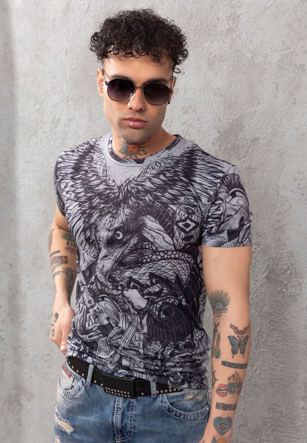 CT781 T-shirt męski z nadrukiem