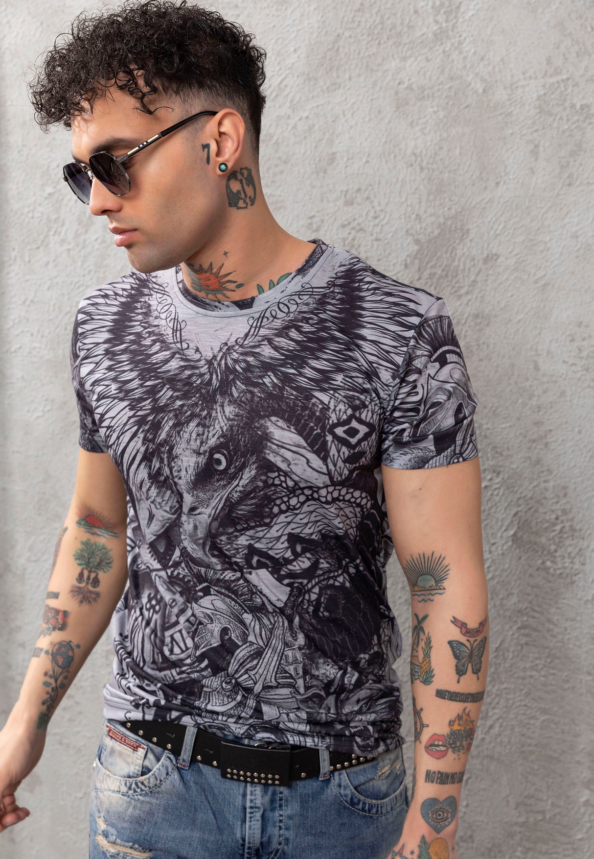 CT781 T-shirt męski z nadrukiem