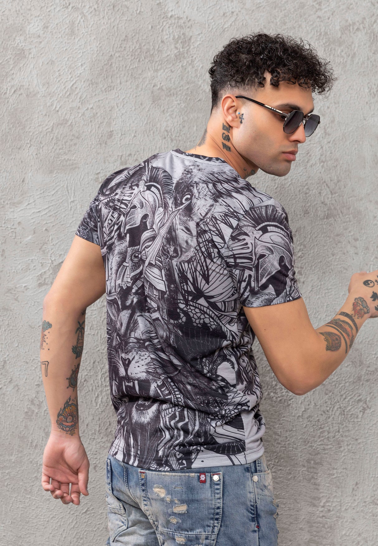 CT781 T-shirt męski z nadrukiem