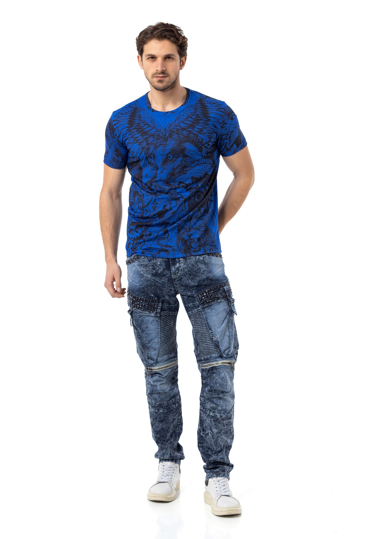 CT781 T-shirt męski z nadrukiem