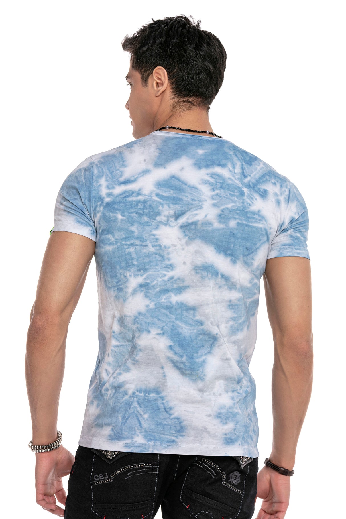 CT614 t-shirt męski z nadrukiem i cieniowaniem