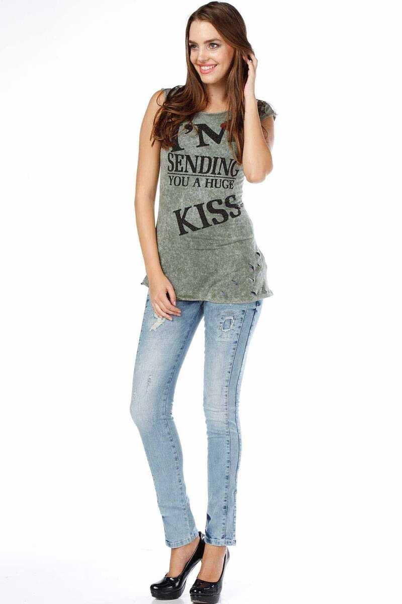 WD226 jeansy damskie slim fit