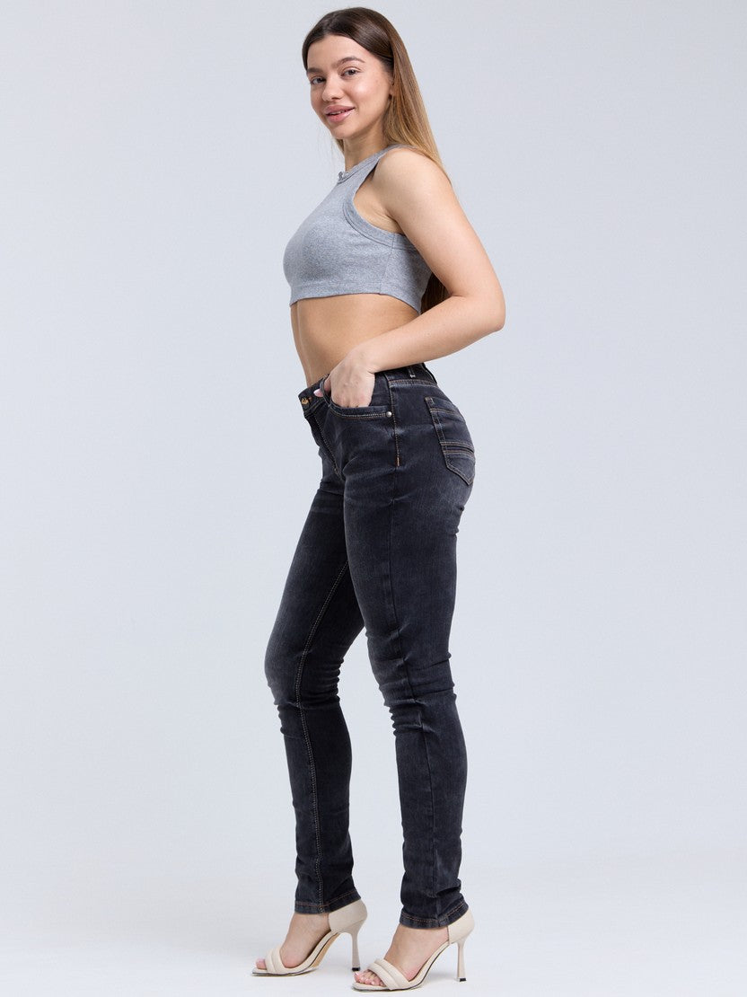 WD443 Damen Jeanshose in uni Look