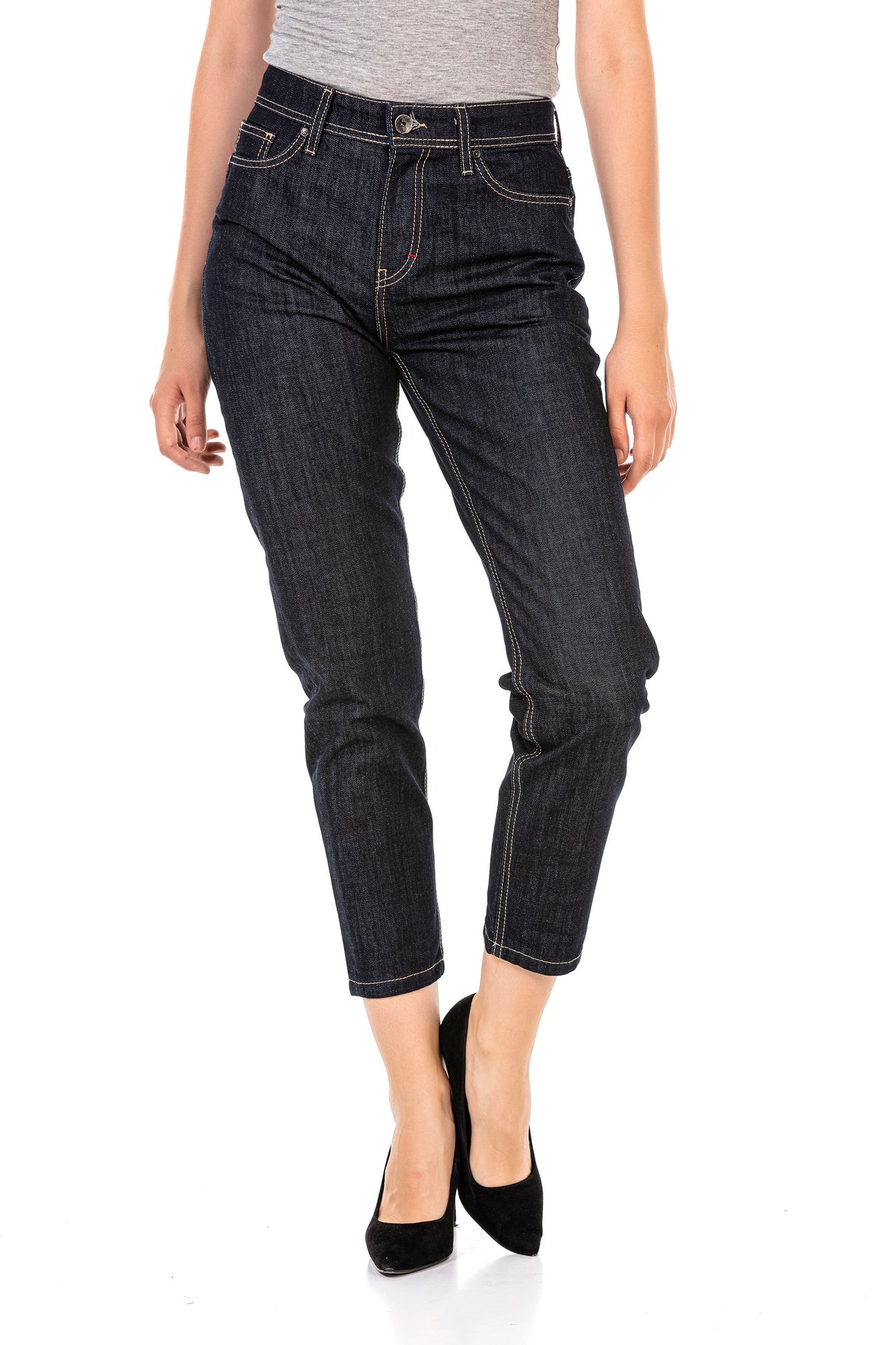 WD450 jeansy damskie 7/8 w stylu raw