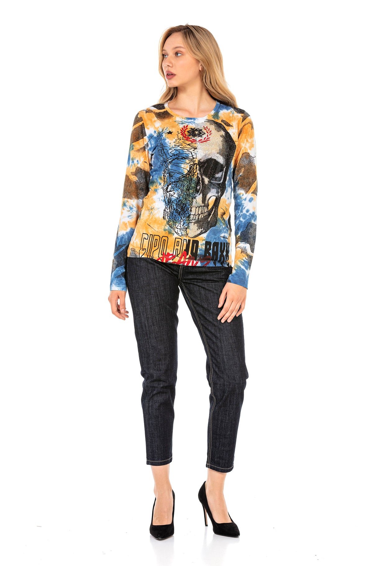 WD450 jeansy damskie 7/8 w stylu raw