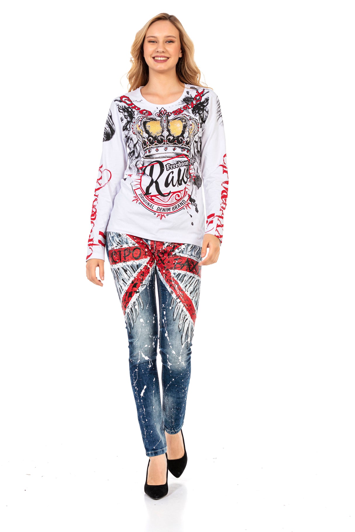 WD455 jeansy damskie z dziurami