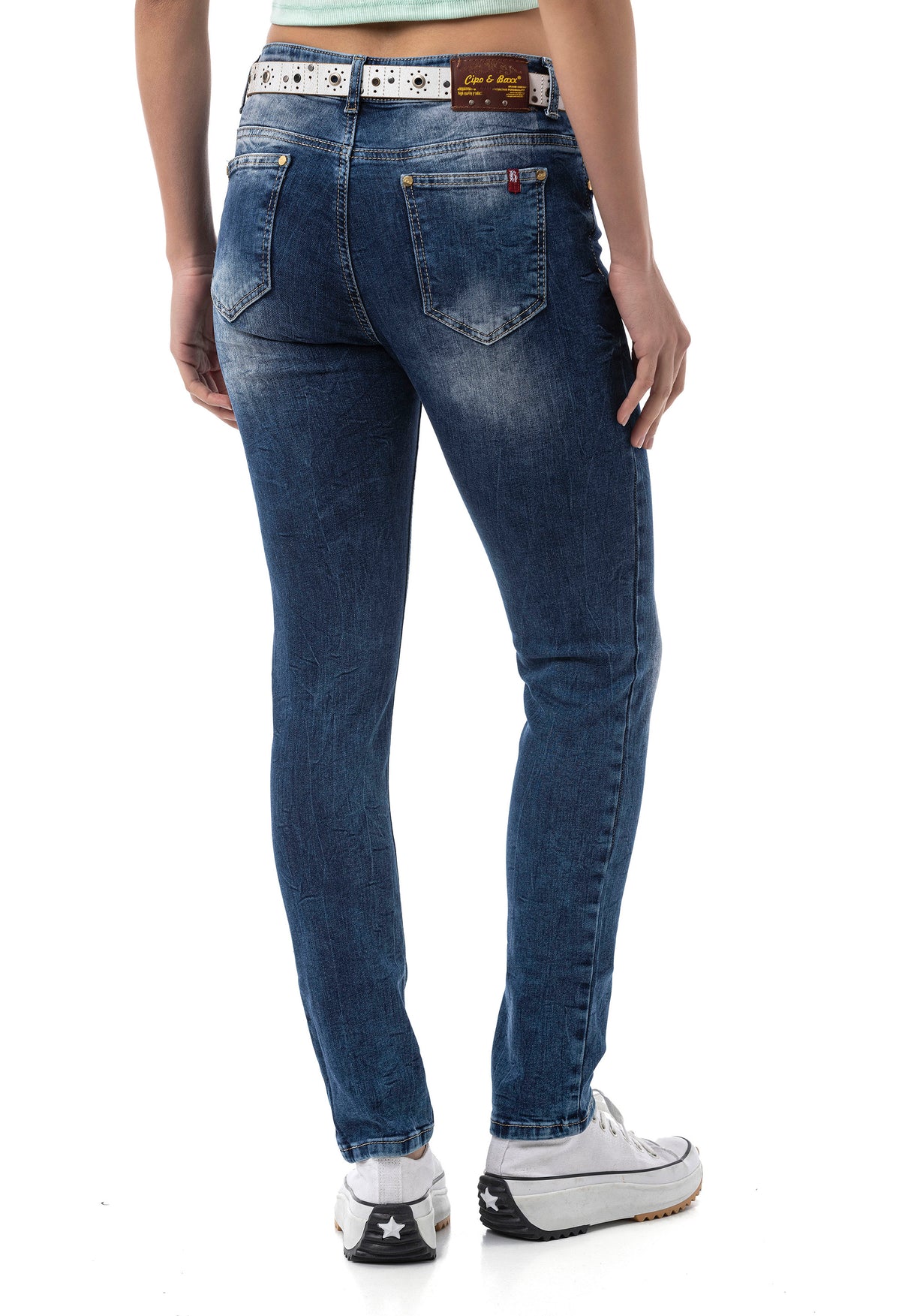 WD461 jeansy damskie w prostym stylu