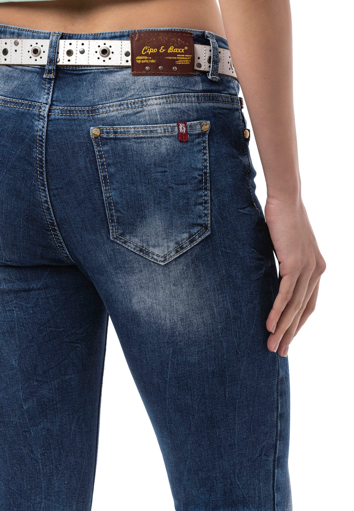 WD461 jeansy damskie w prostym stylu