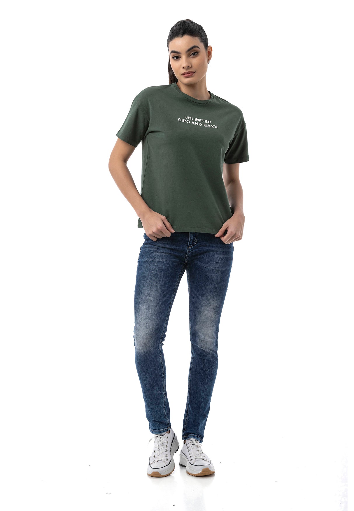 WD461 jeansy damskie w prostym stylu