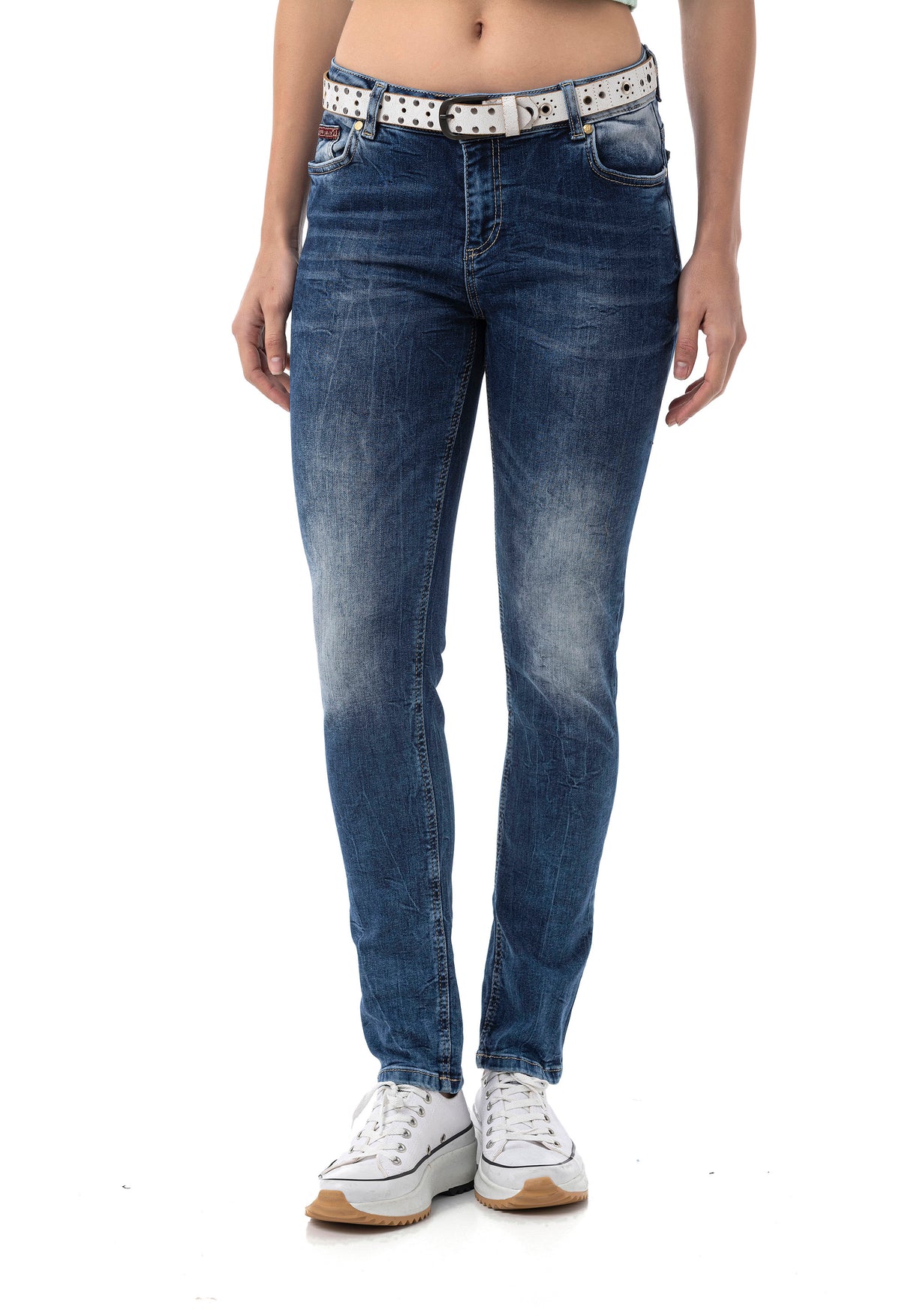 WD461 jeansy damskie w prostym stylu