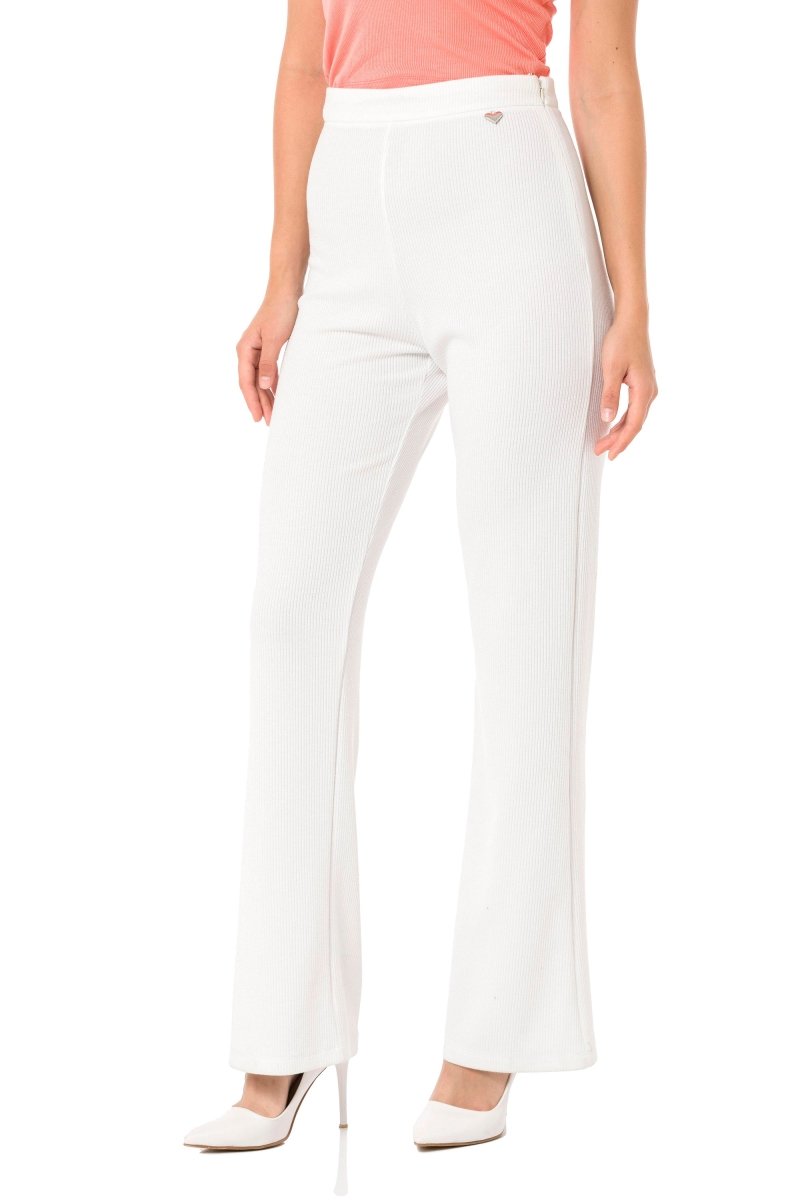 WD488 damskie spodnie dzianinowe z rozszerzaną nogawką