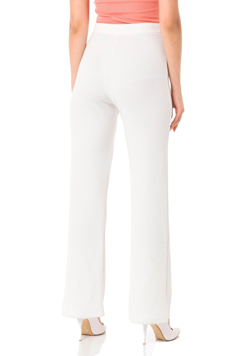 WD488 damskie spodnie dzianinowe z rozszerzaną nogawką