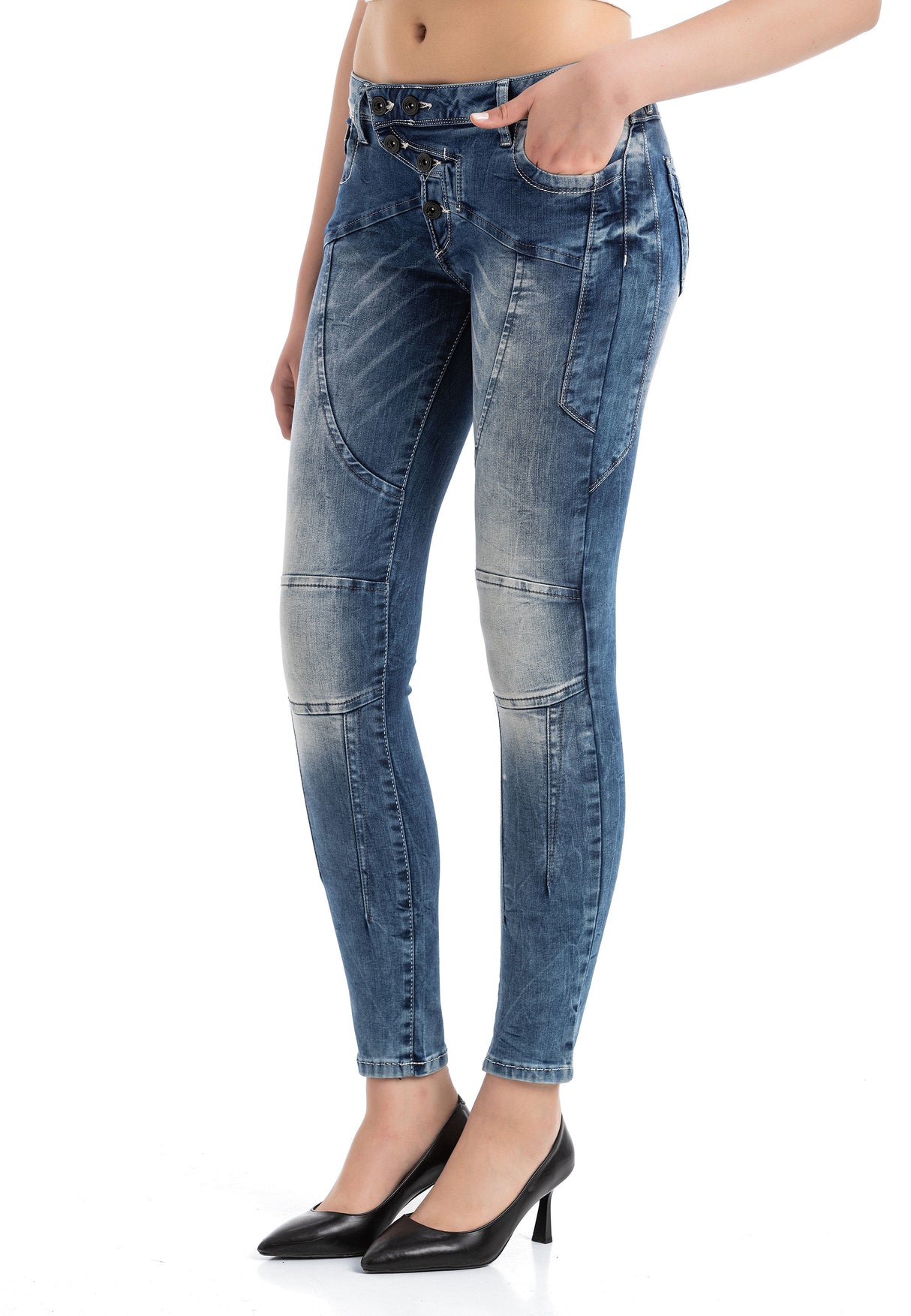 WD502 jeansy damskie proste