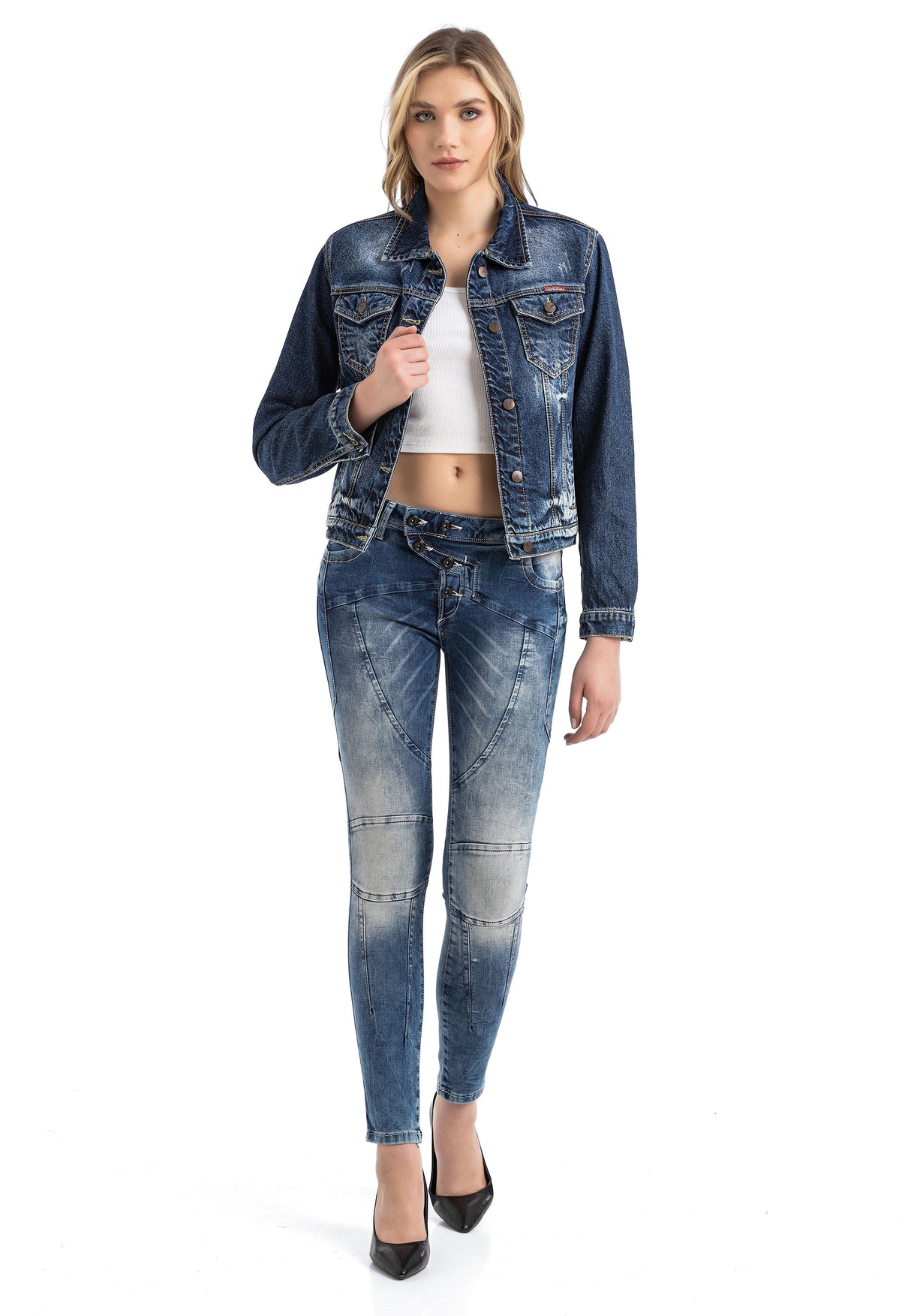 WD502 jeansy damskie proste