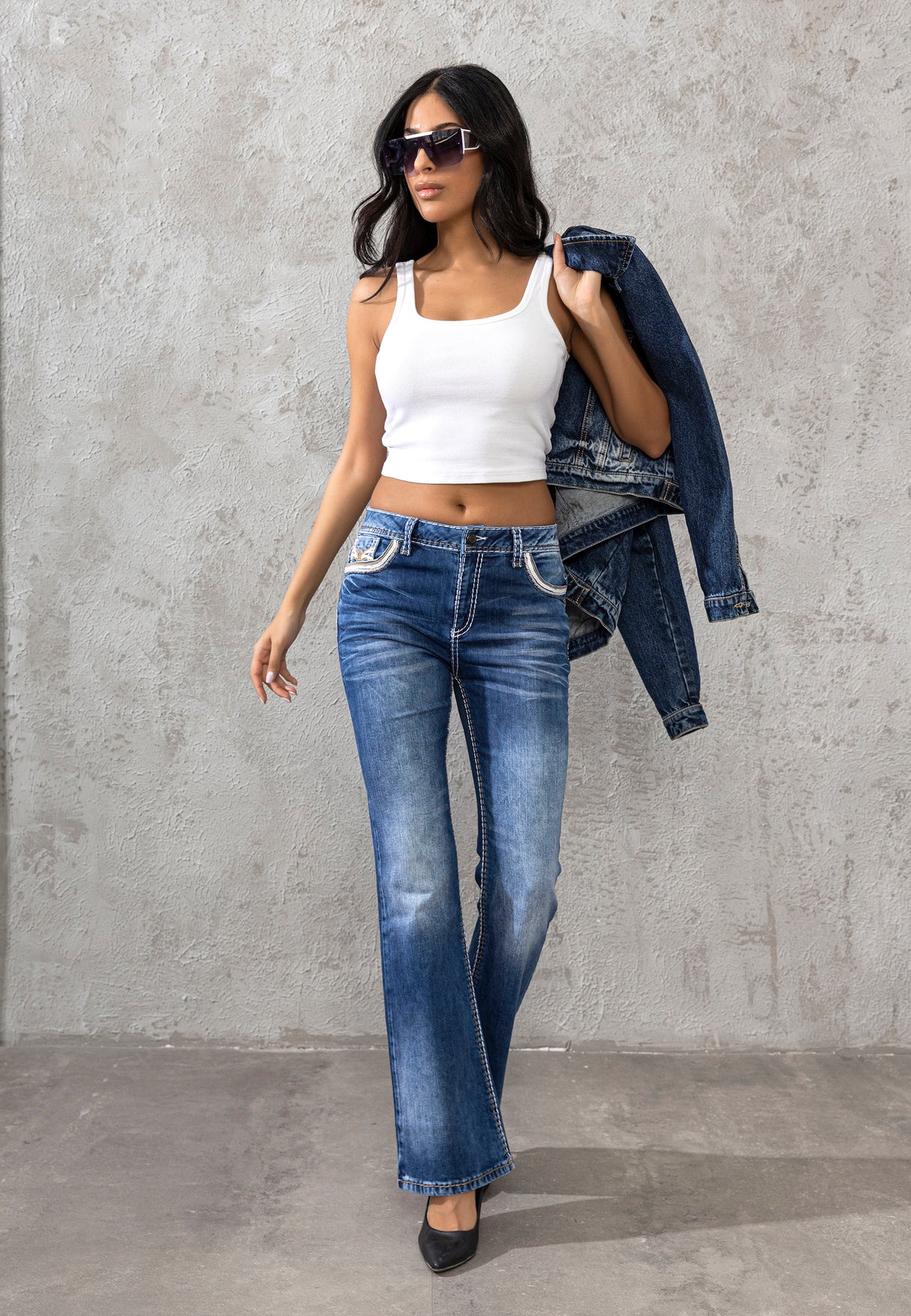 WD514 jeansy damskie bootcut