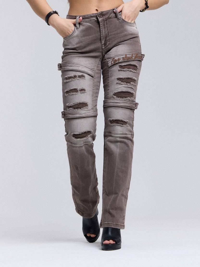 WD529 ausgefallene Damenjeans mit Rissen