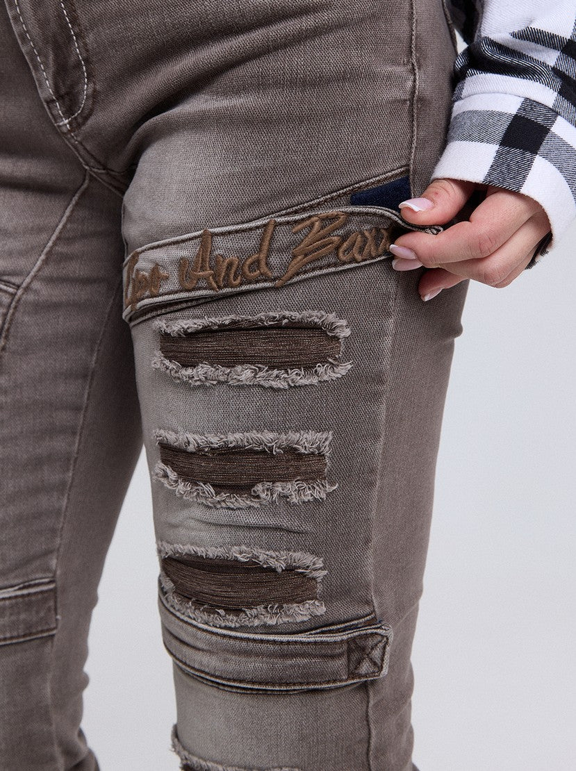WD529 ausgefallene Damenjeans mit Rissen