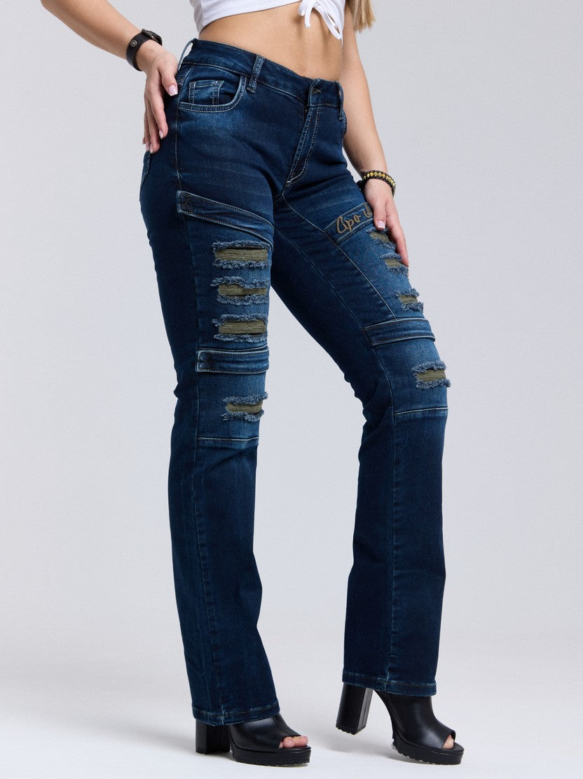 WD529 Ripped Women's Jeans with trendy Look