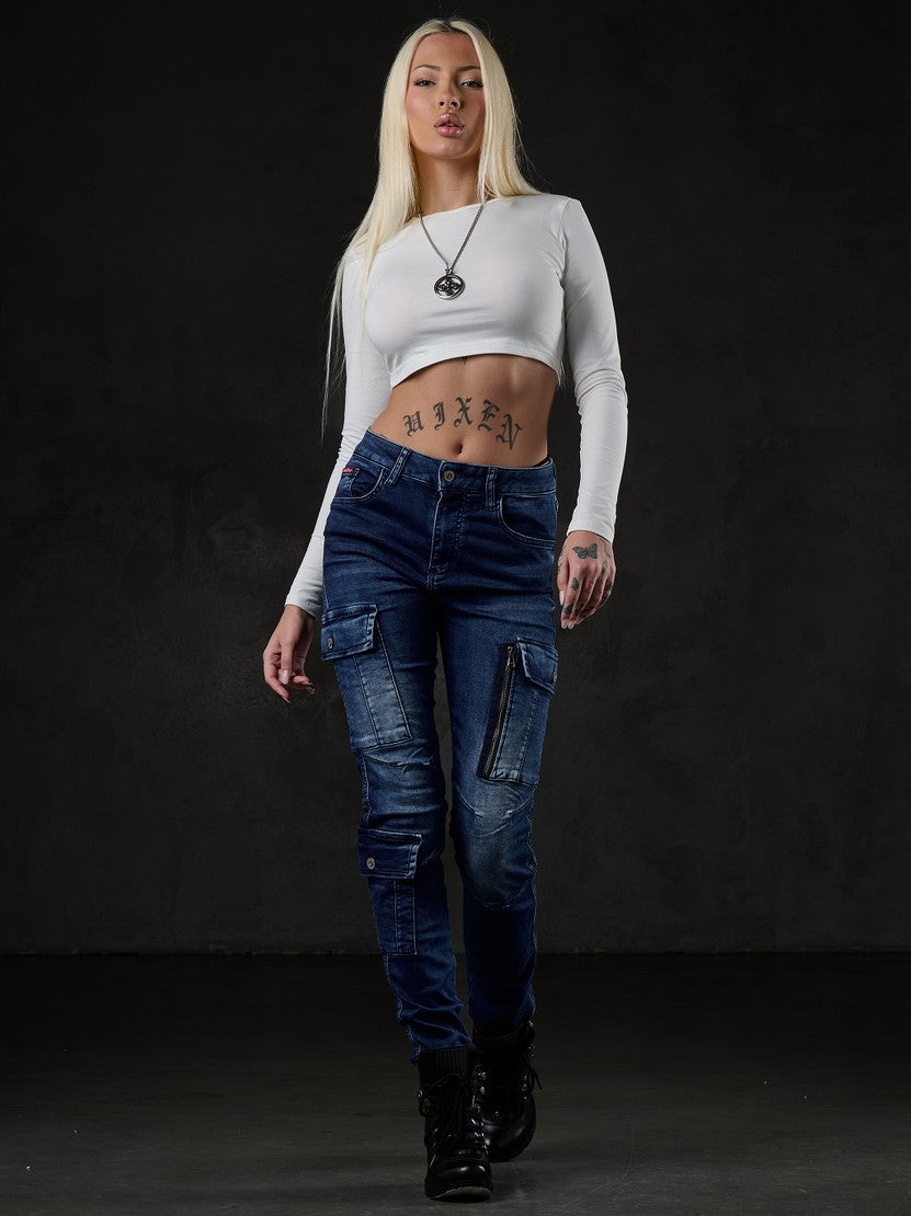 WD531 Basic Women's Jeans with Cargopocket