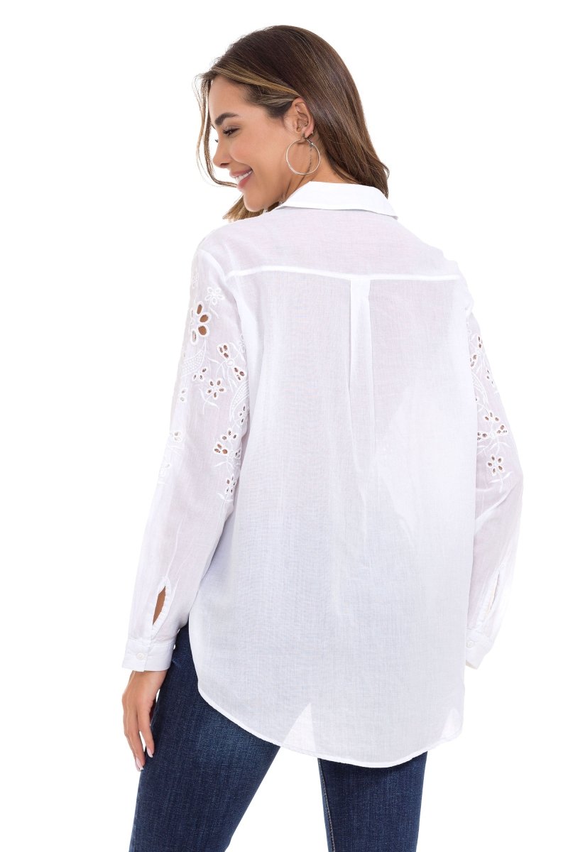 WH131 koszula damska z ozdobnymi haftami