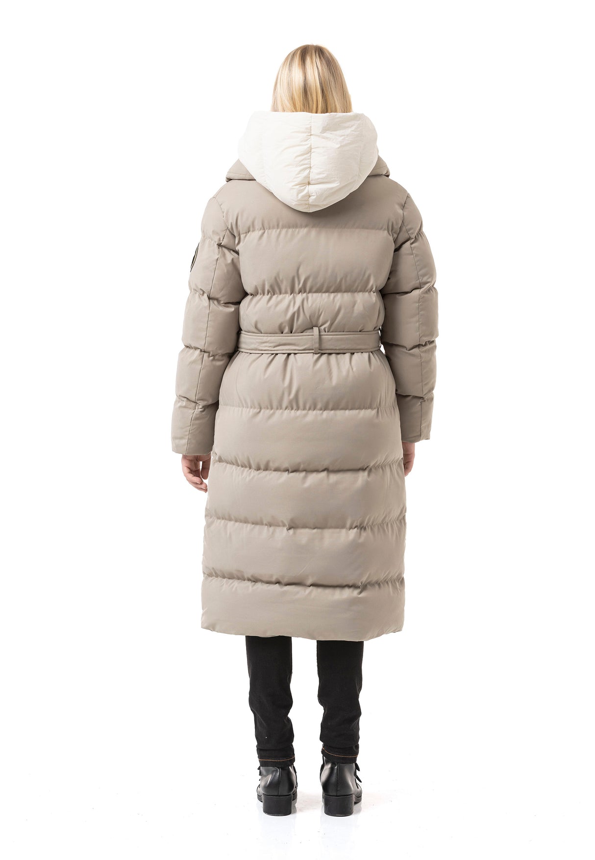 WM145 Manteau d'hiver Femme avec Ceinture et capuche