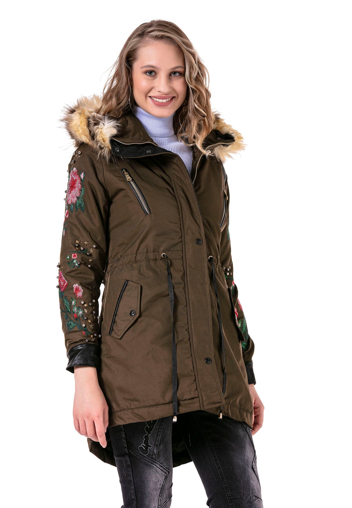 WJ136 kurtka damska z aplikacjami z kamieni