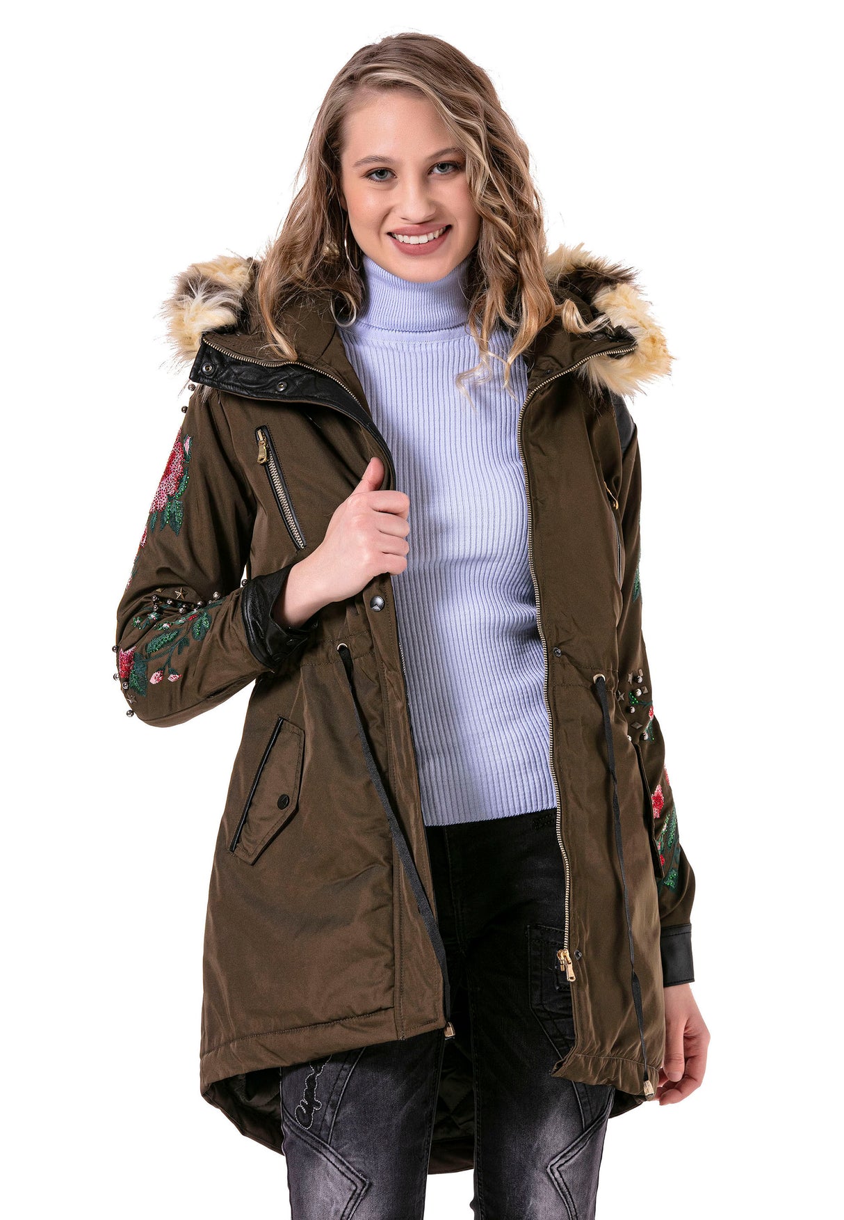 WJ136 kurtka damska z aplikacjami z kamieni