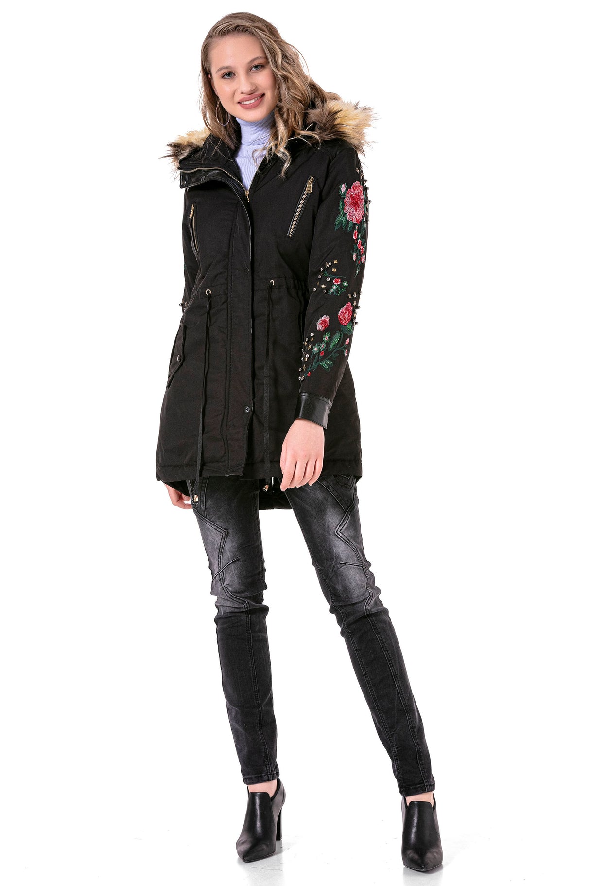 WJ136 kurtka damska z aplikacjami z kamieni