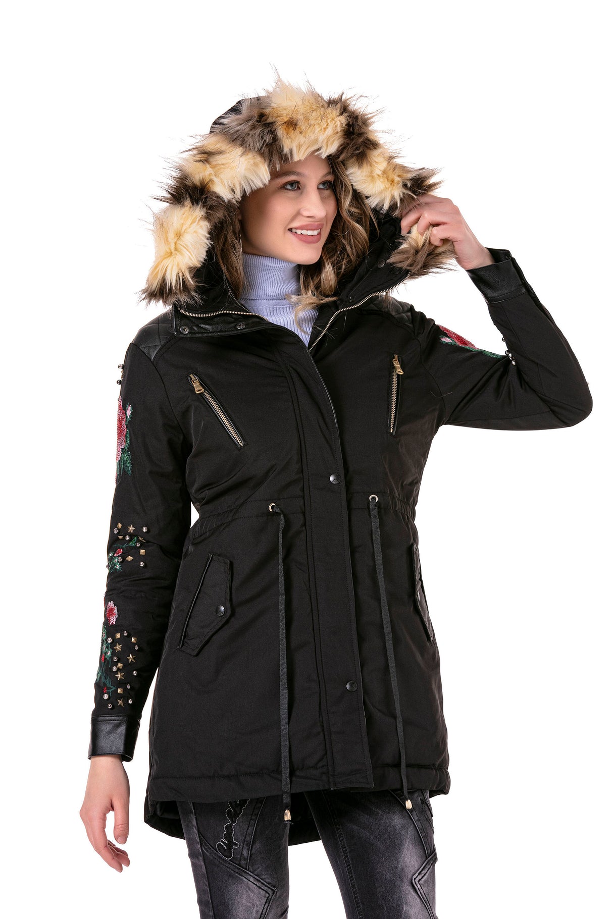 WJ136 kurtka damska z aplikacjami z kamieni