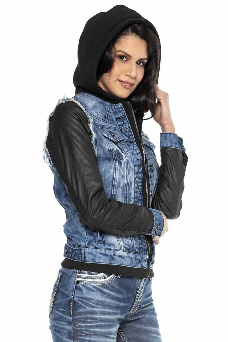 WJ184 kurtka damska jeansowa z kapturem