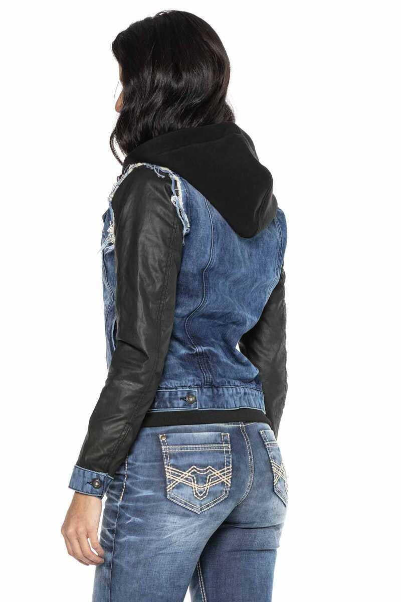 WJ184 kurtka damska jeansowa z kapturem