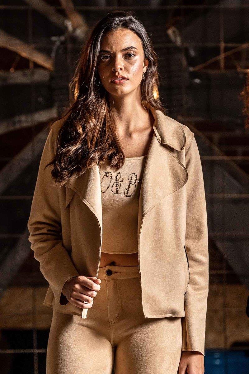 WJ202 kurtka damska z imitacji zamszu