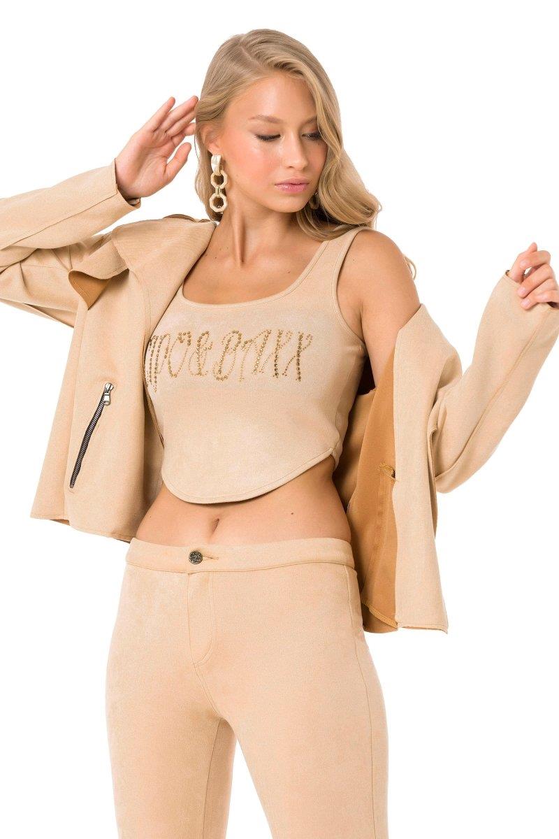 WJ202 kurtka damska z imitacji zamszu