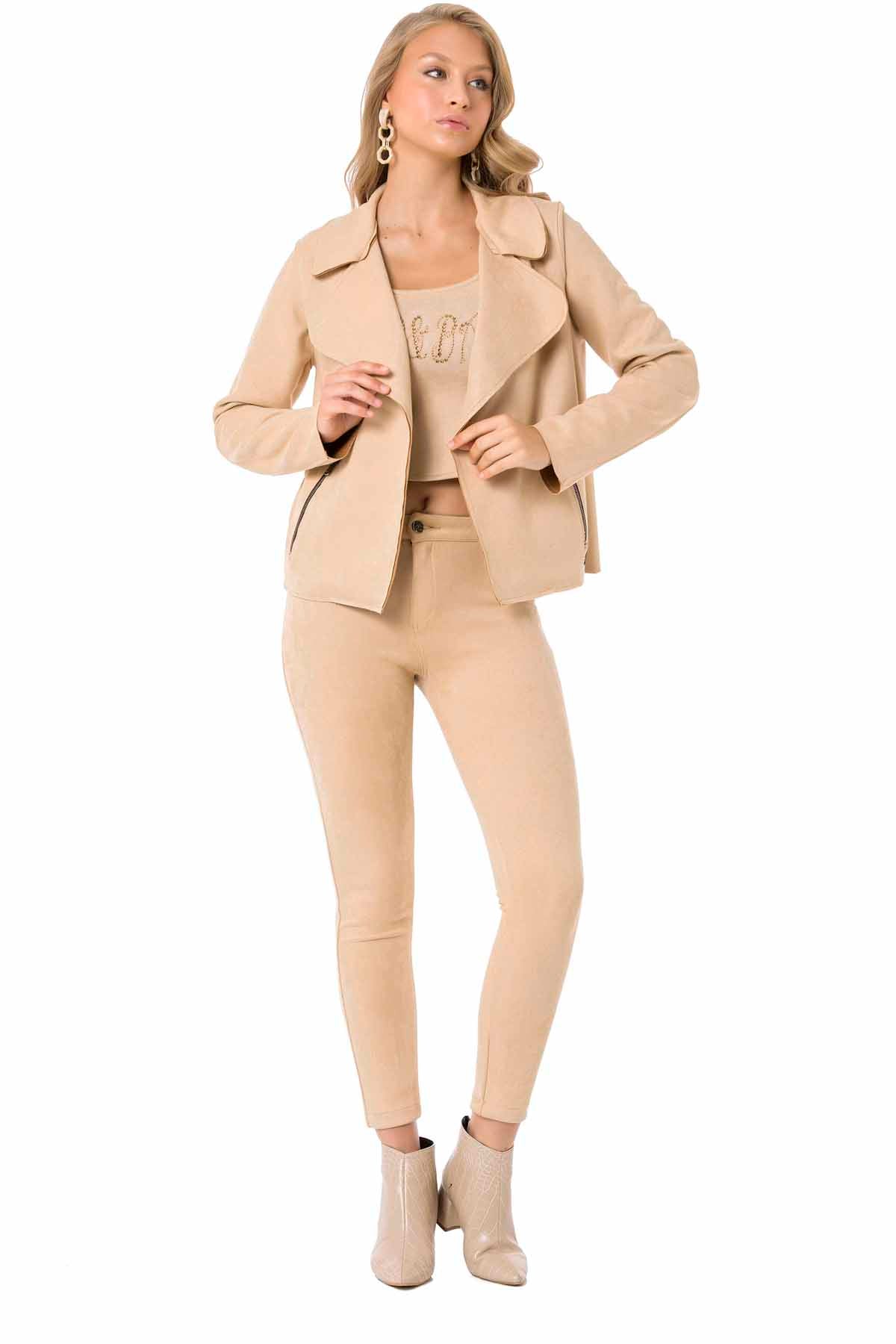 WJ202 kurtka damska z imitacji zamszu