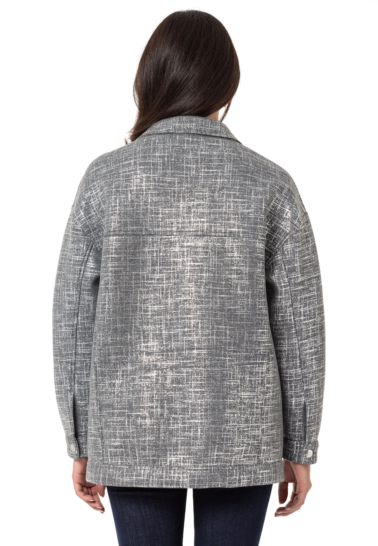 WJ222 kurtka damska w srebrne pasy