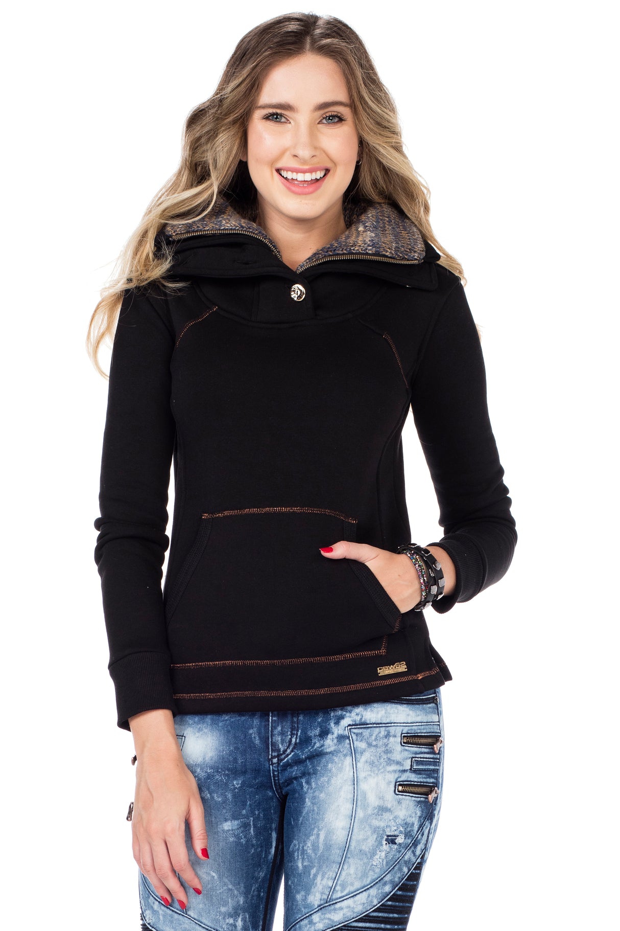 WL188 bluza damska z kołnierzem