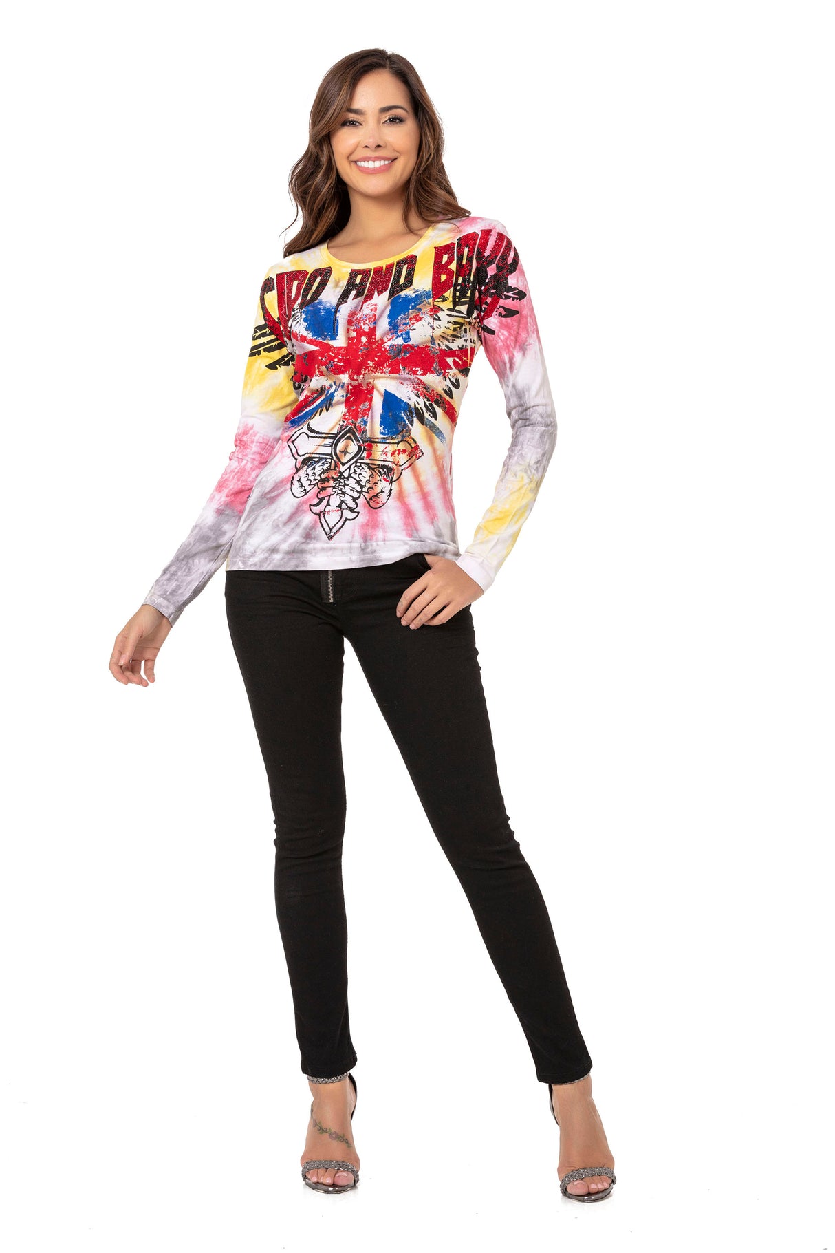 WL282 bluzka damska z kamieniami