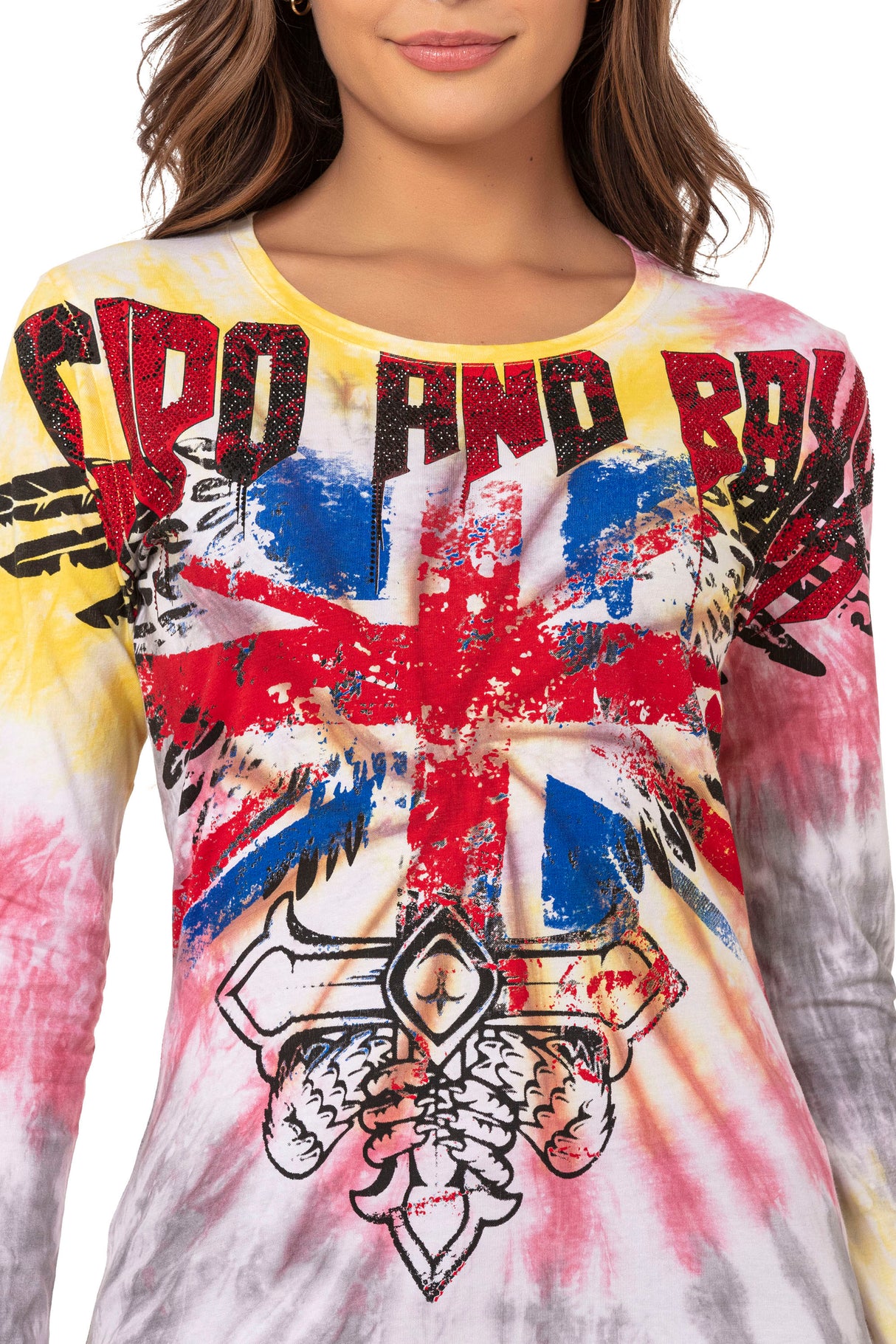 WL282 bluzka damska z kamieniami