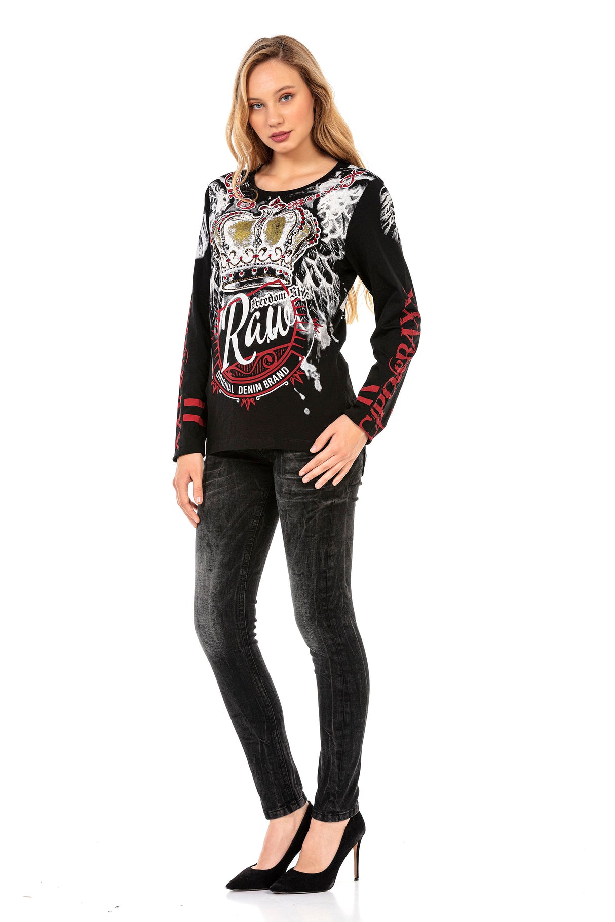 WL284 bluzka damska z nadrukiem