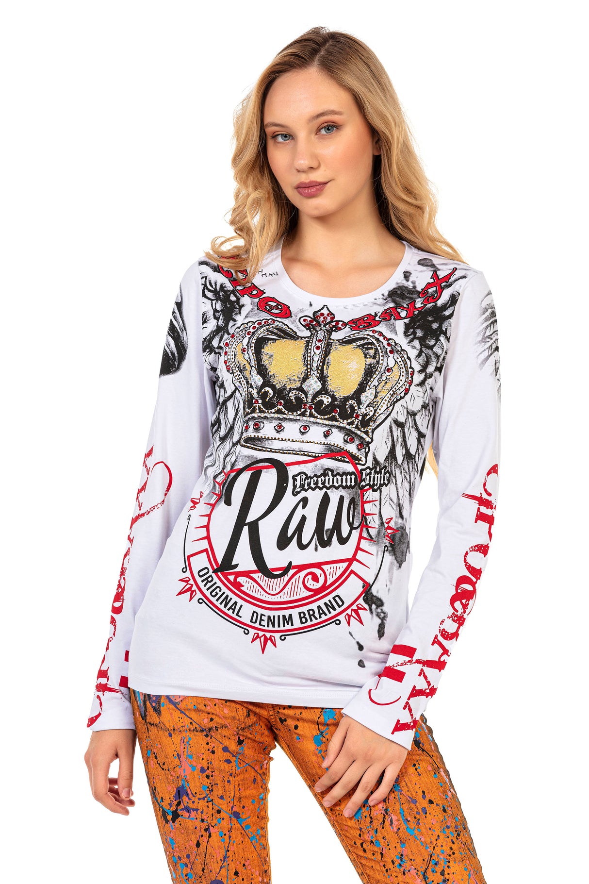 WL284 bluzka damska z nadrukiem