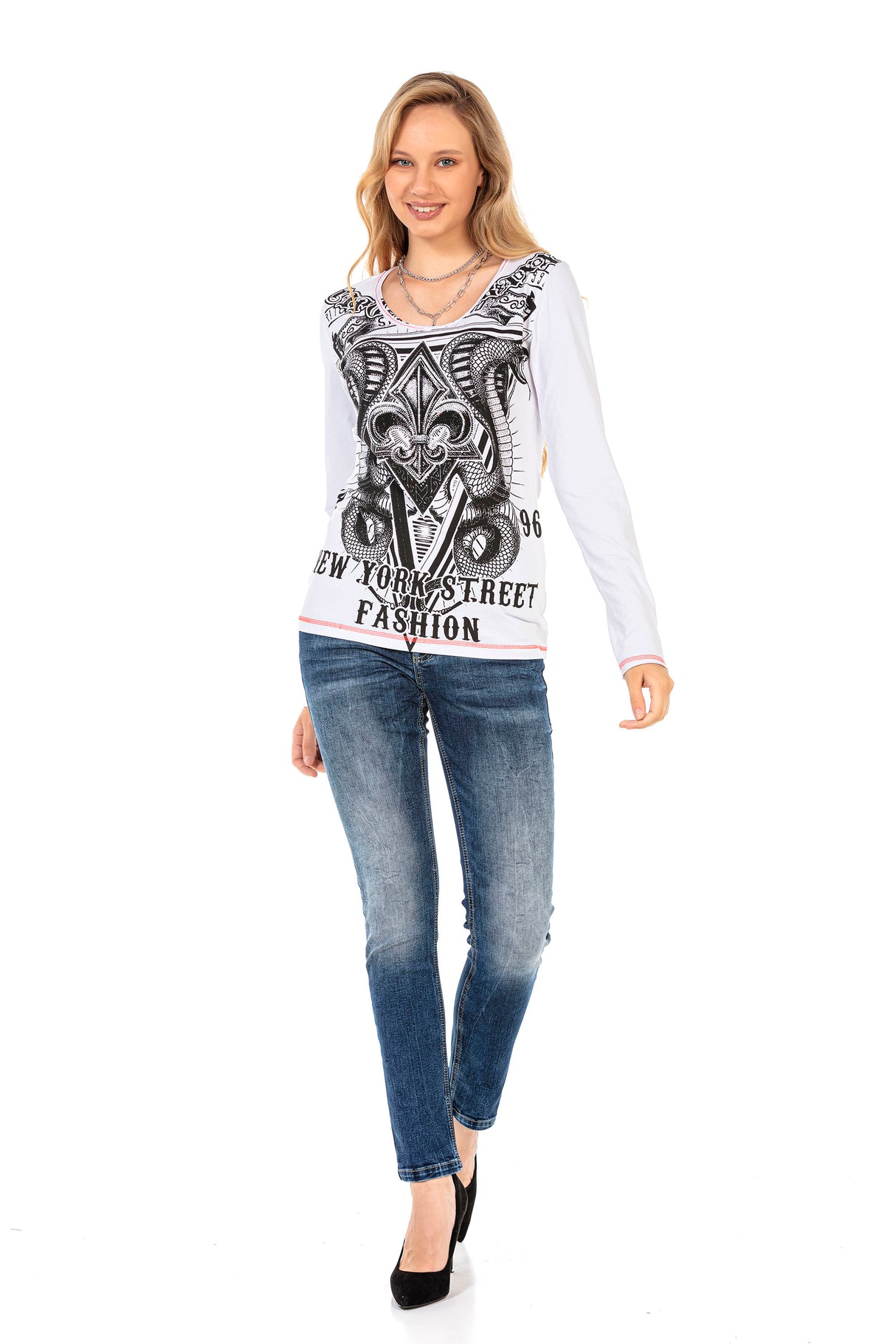 WL285 bluzka damska z nadrukiem