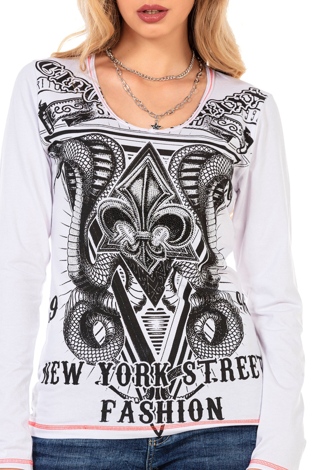 WL285 bluzka damska z nadrukiem