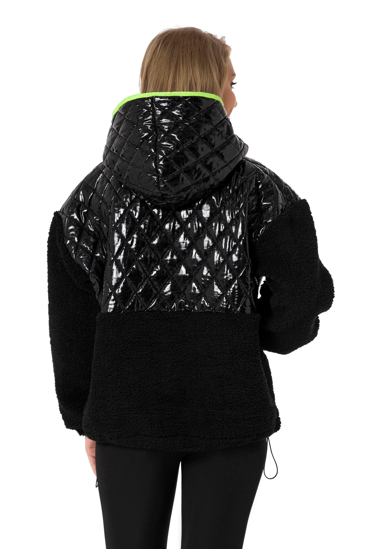 WL333 bluza damska z pikowanym błyszczącym elementem