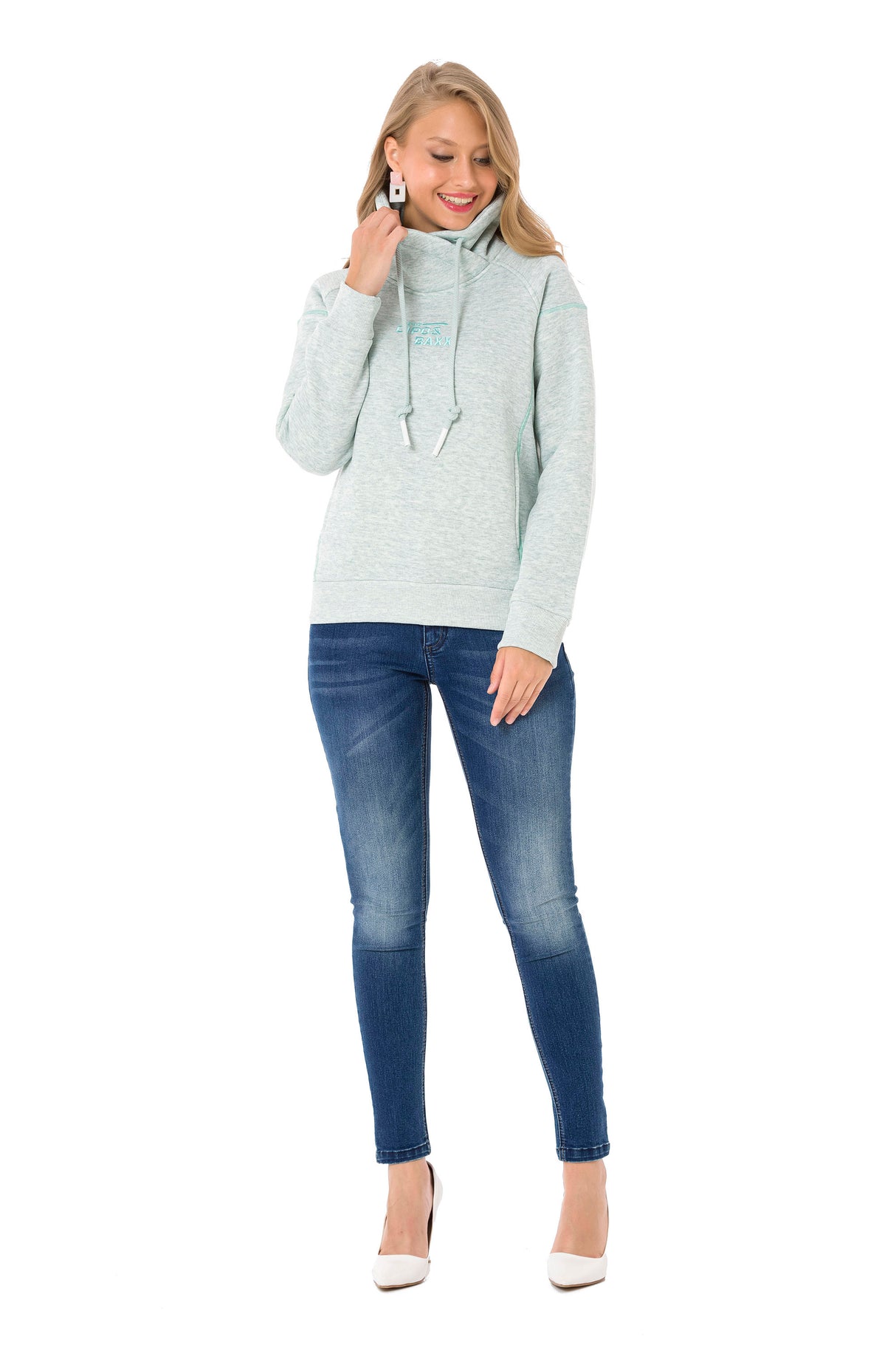 WL336 bluza damska z kołnierzem