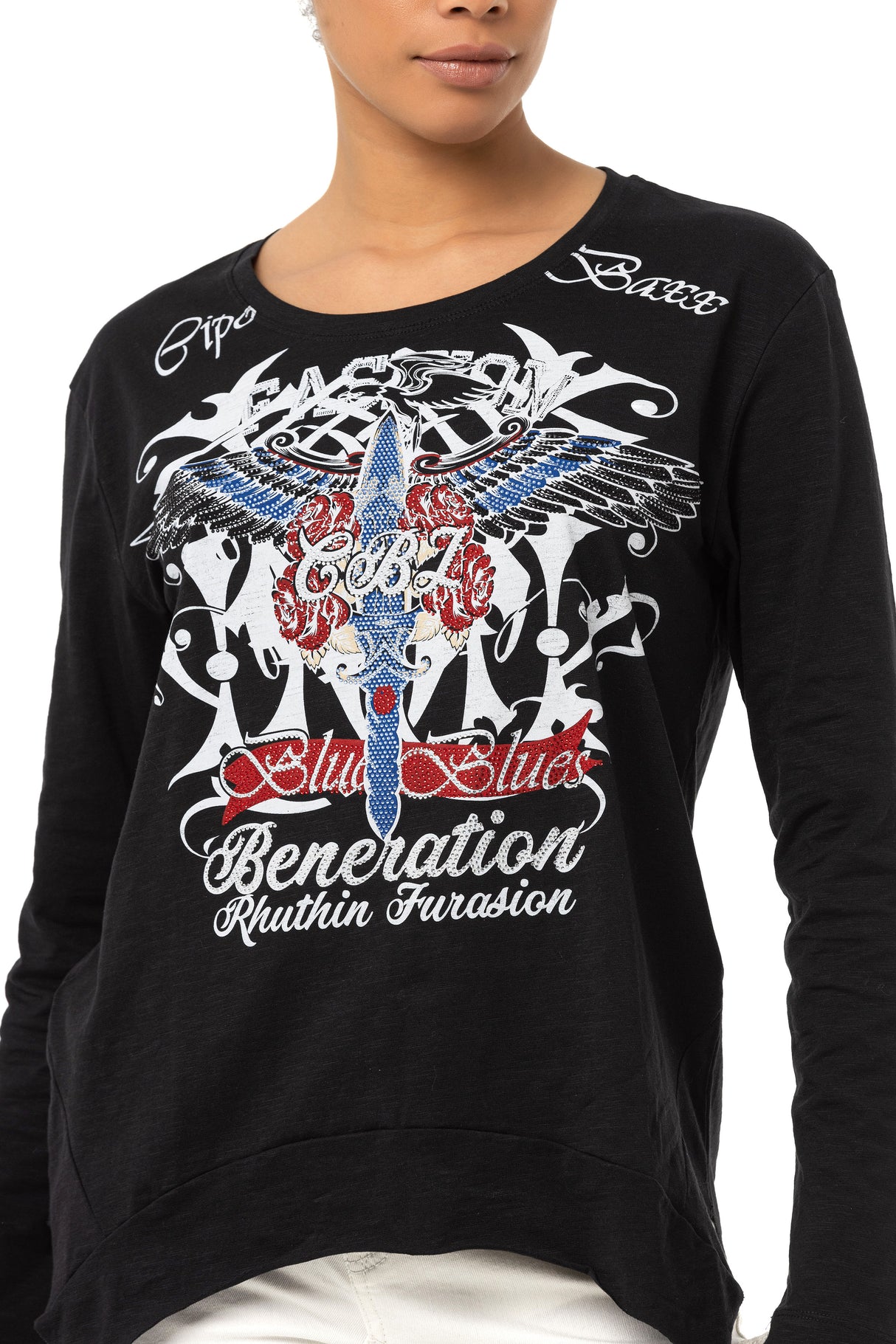 WL354 bluzka damska z kamieniami