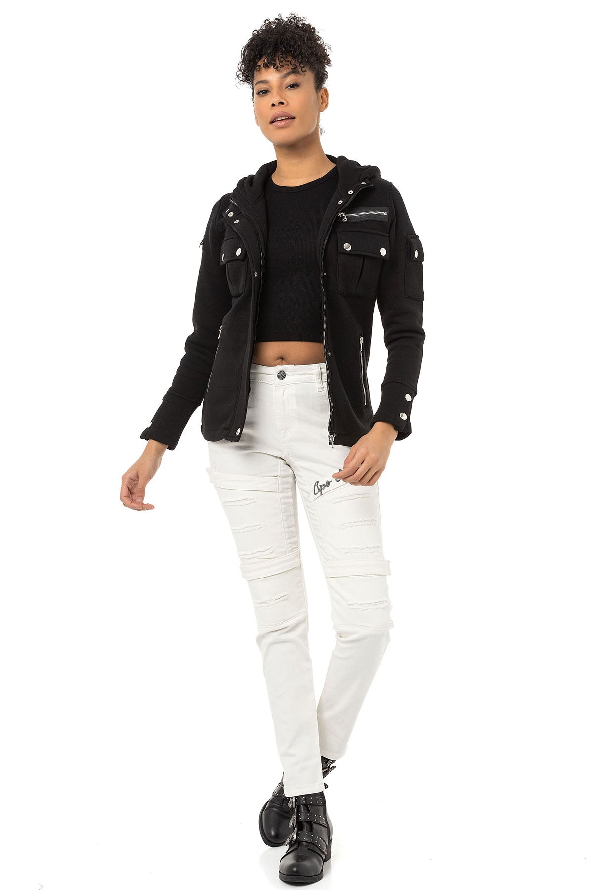 WL358 bluza damska z kapturem rozpinana