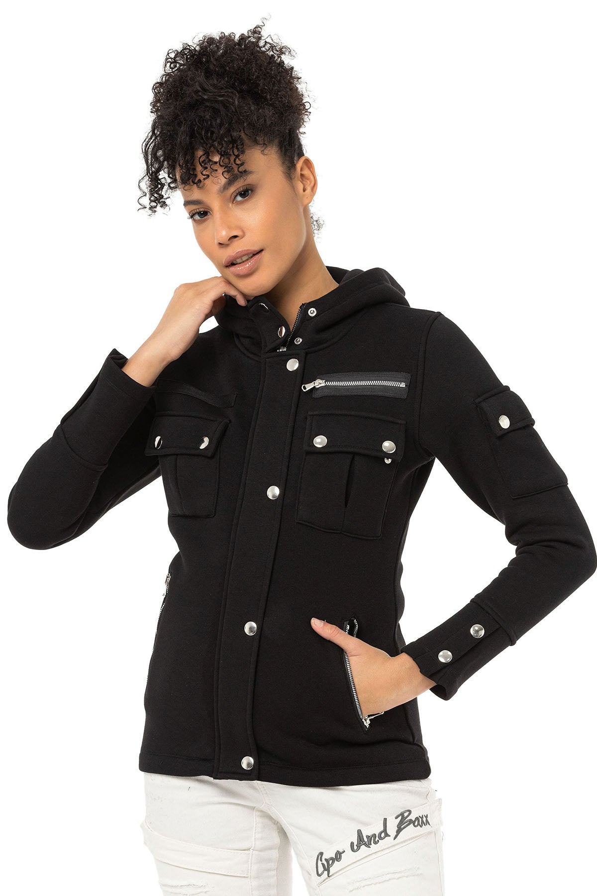 WL358 bluza damska z kapturem rozpinana