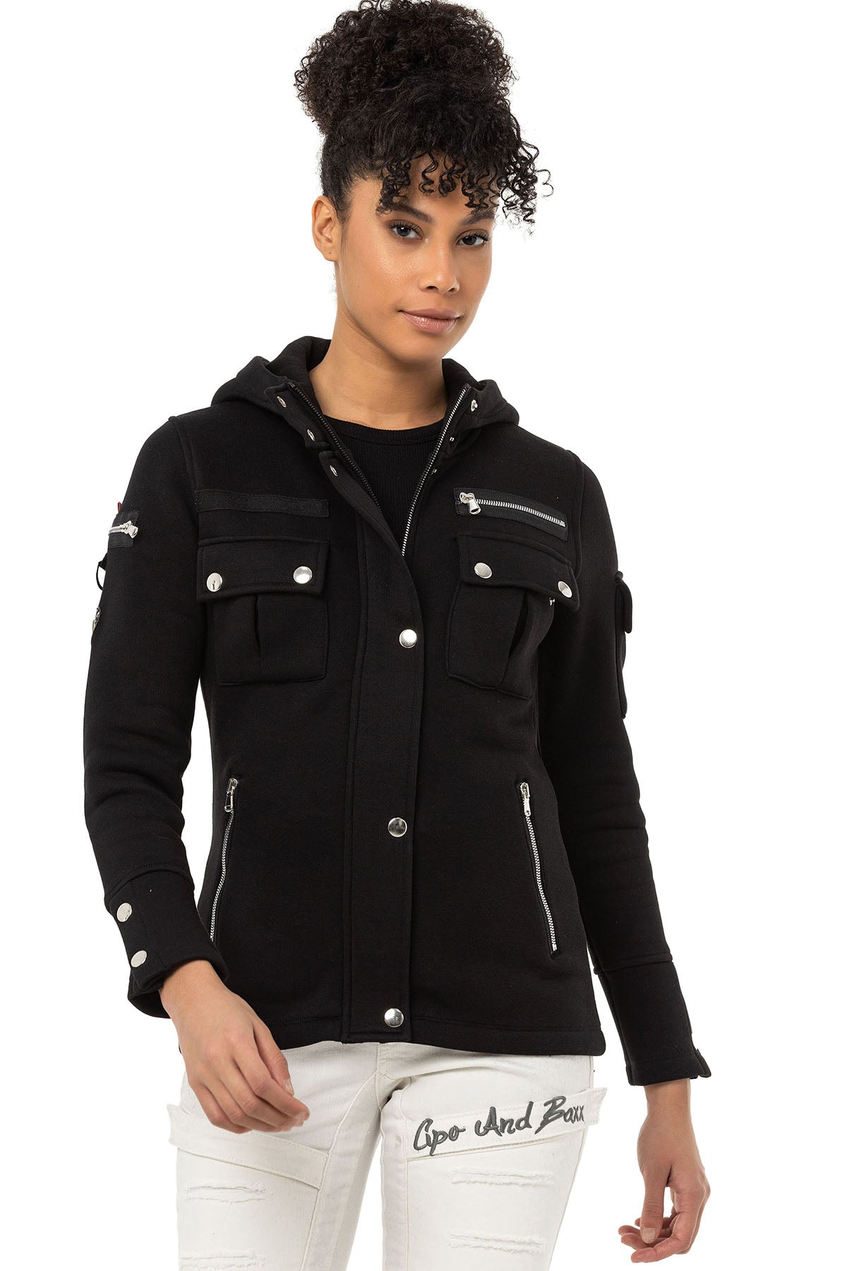 WL358 bluza damska z kapturem rozpinana