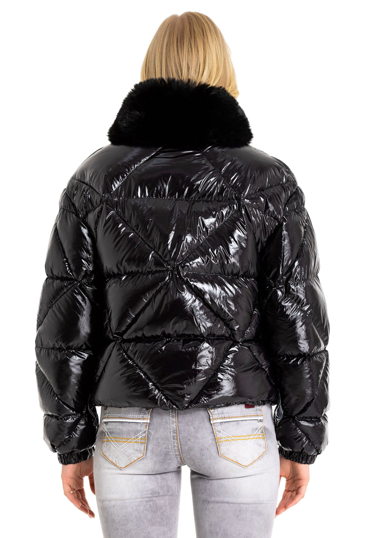 WM134 kurtka damska krótka z kołnierzem