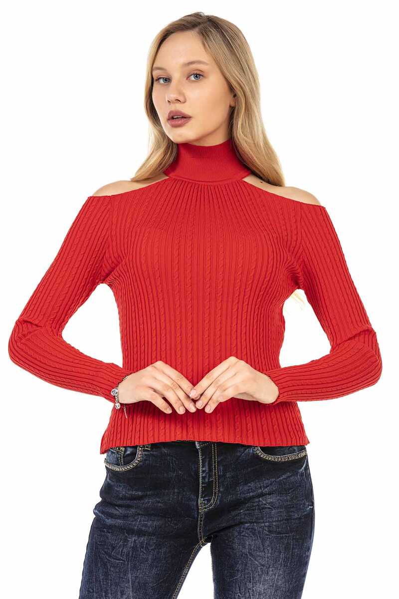 WP205 sweter damski z wycięciami